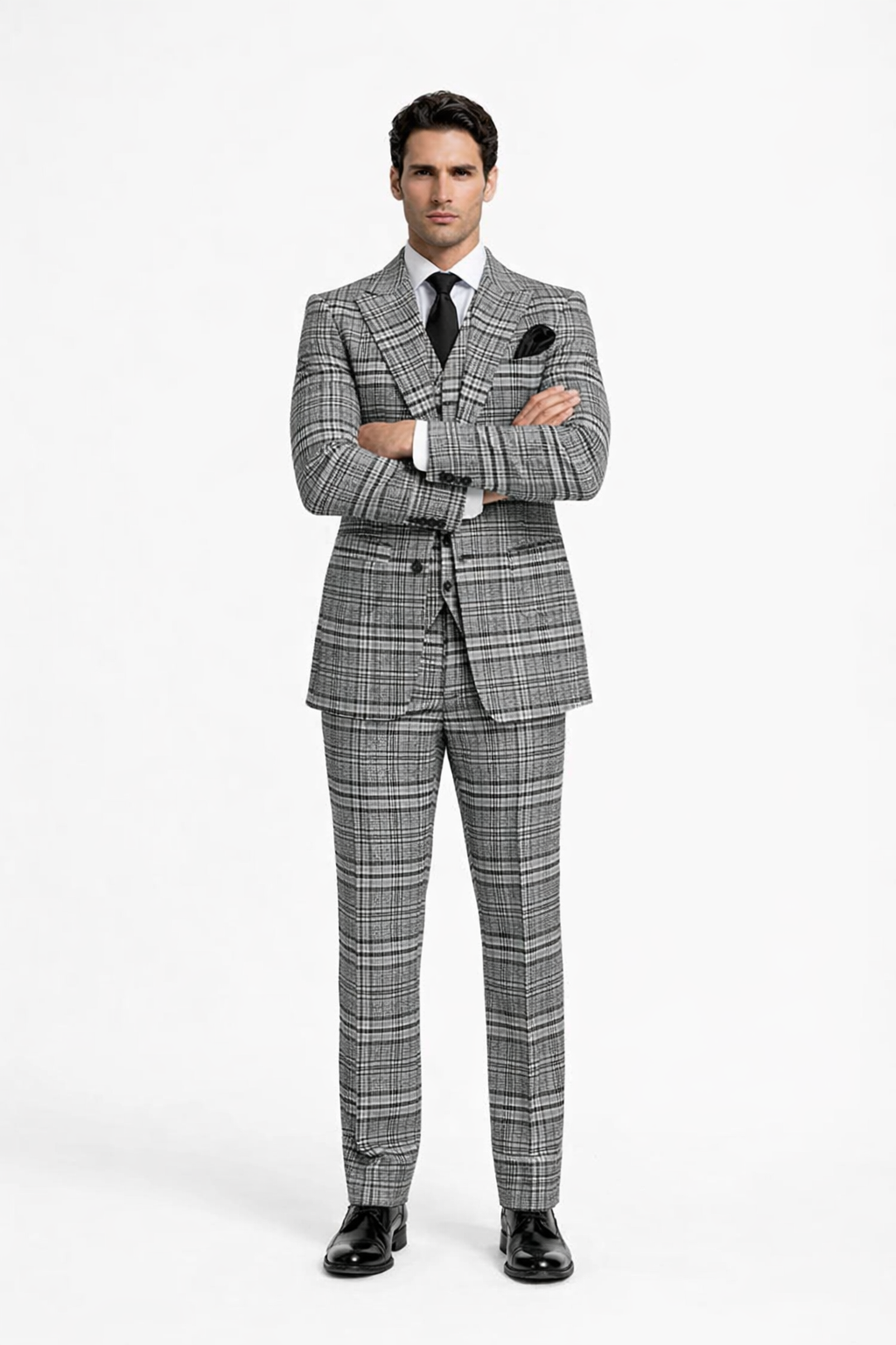 Rossiman Wool 3-Piece Suit with Baggy Pleated Pants