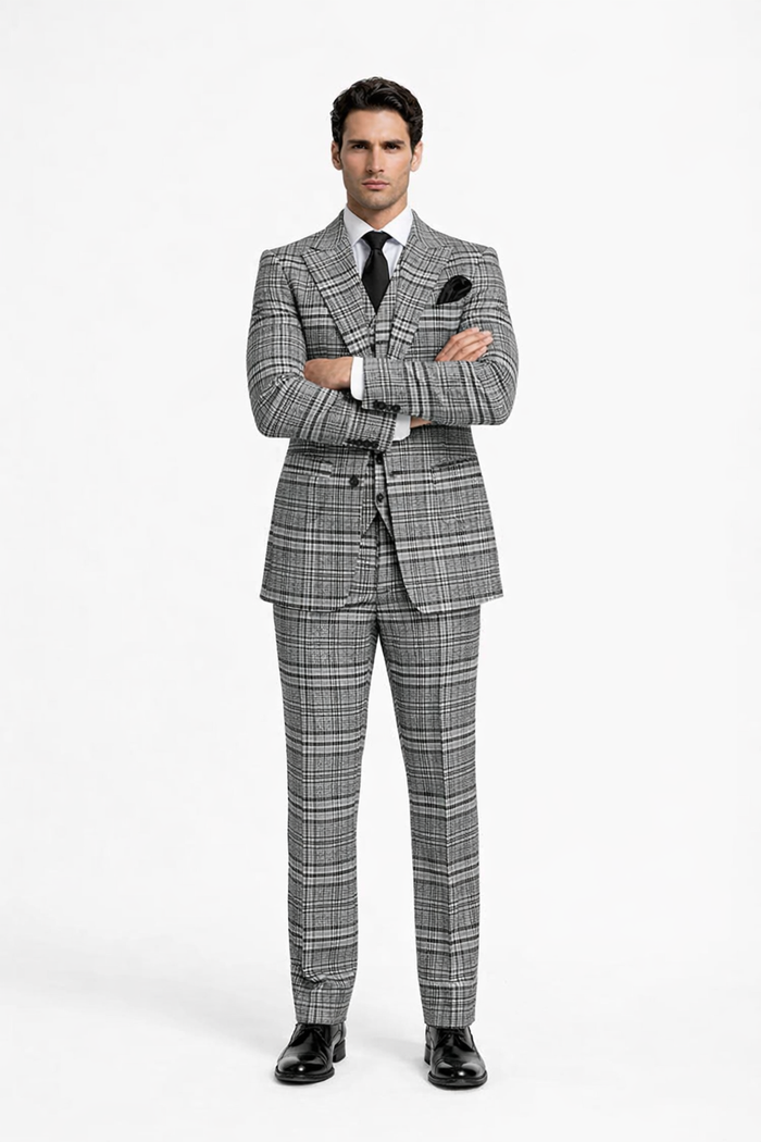 Rossiman Wool 3-Piece Suit with Baggy Pleated Pants