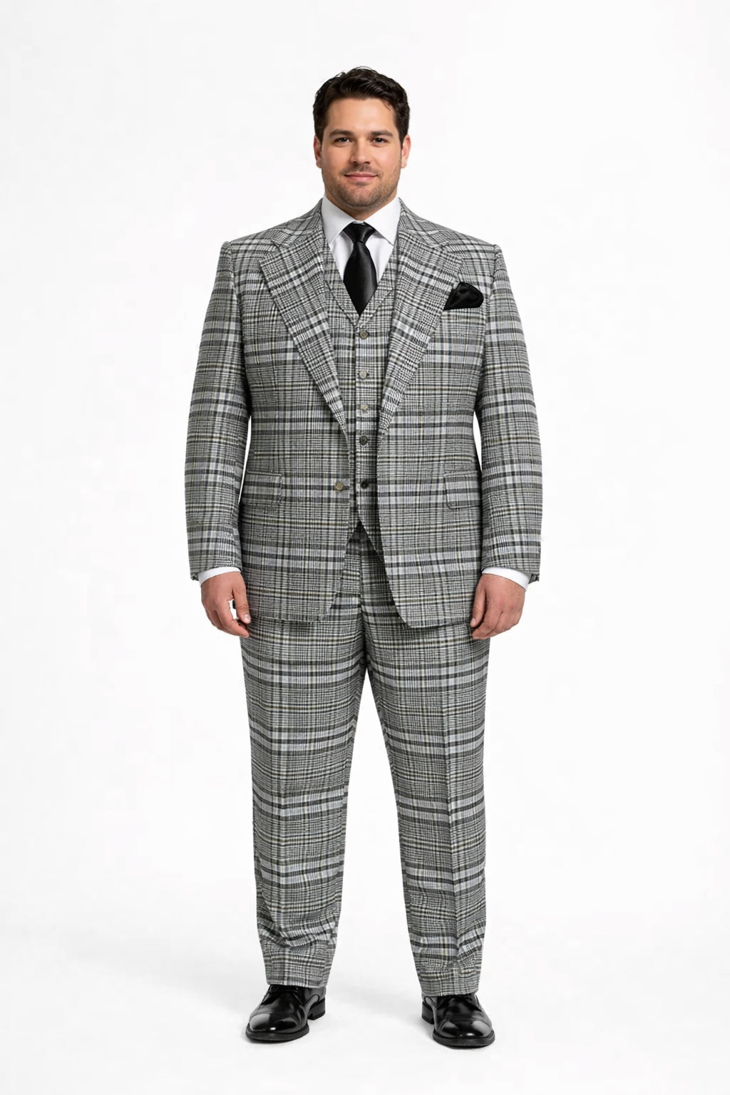 Rossiman Wool 3-Piece Suit with Baggy Pleated Pants