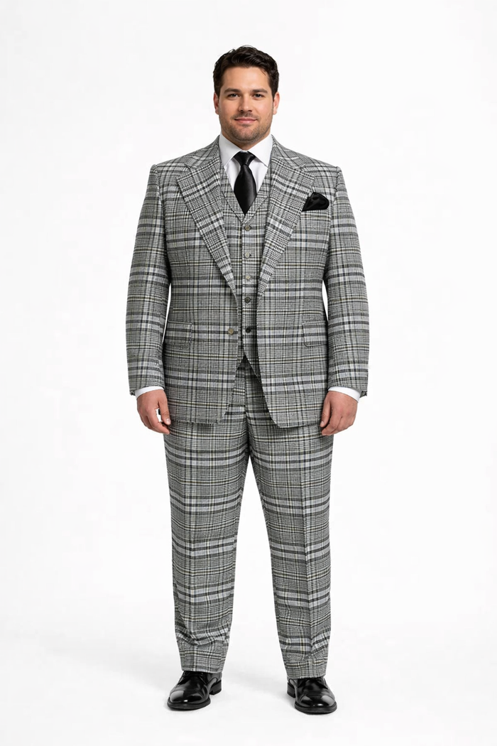 Rossiman Wool 3-Piece Suit with Baggy Pleated Pants