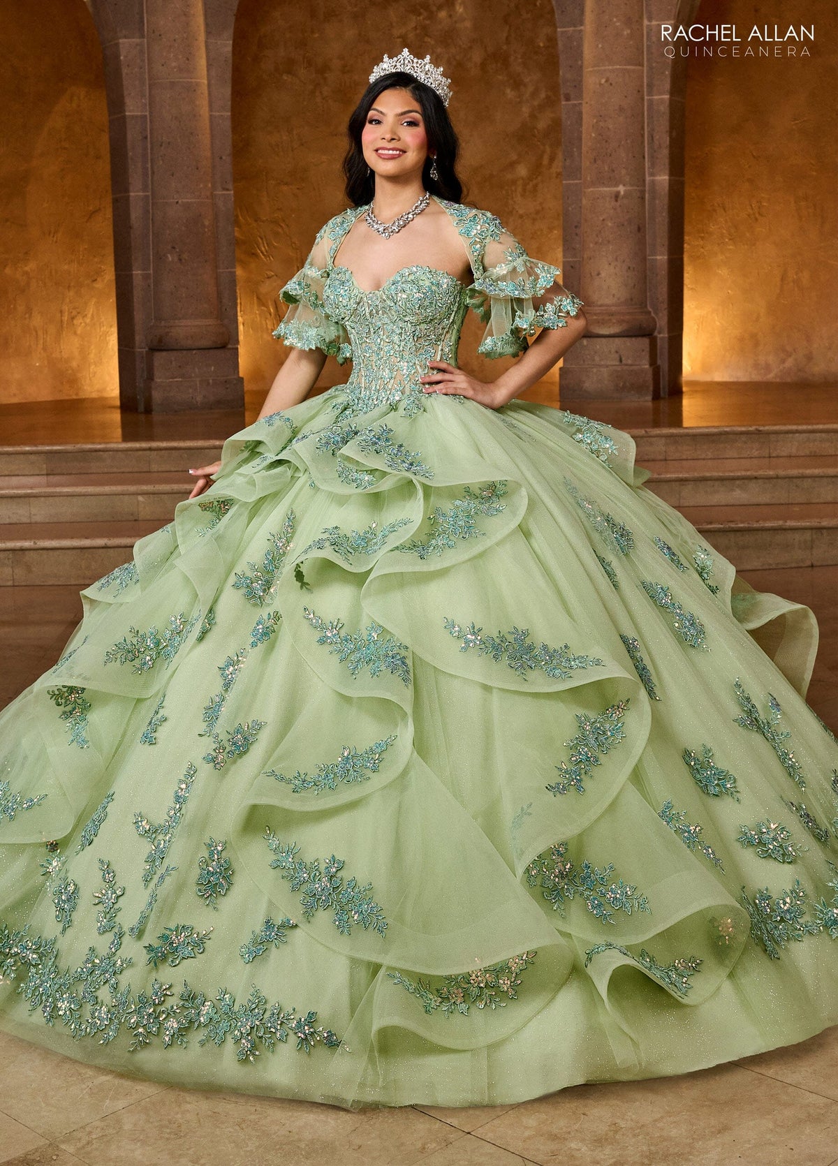 Rachel Allan RQ1138 Sweetheart Layered Quinceanera Dress