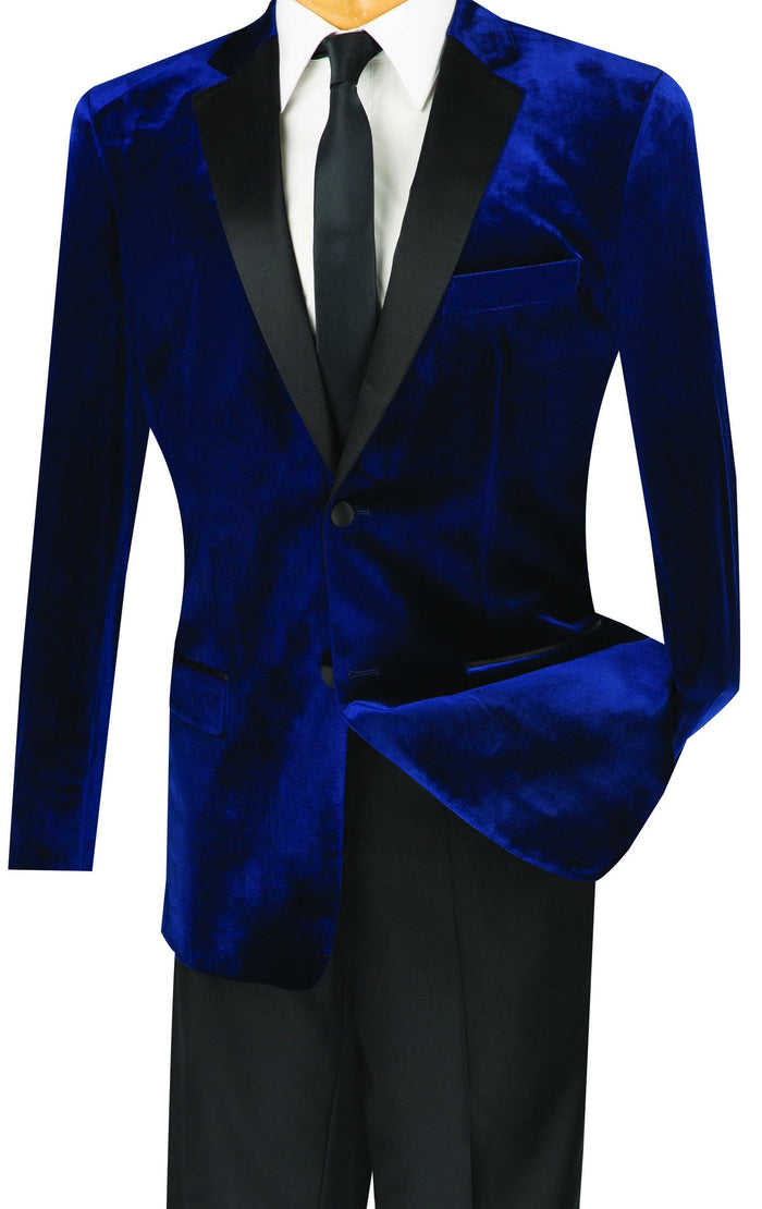 Slim Fit Velvet Tuxedo 2 Piece Navy
