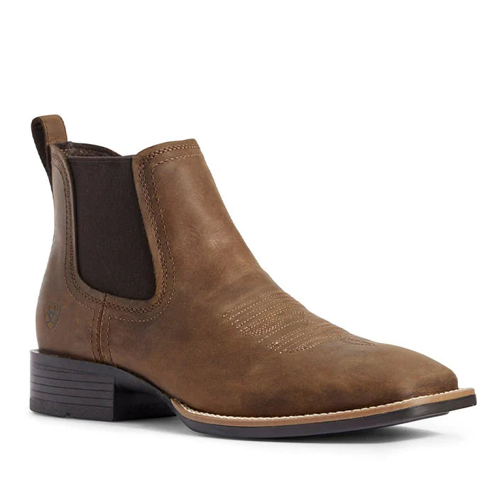 Booker Ultra Western Ankle Boot Distressed Tan