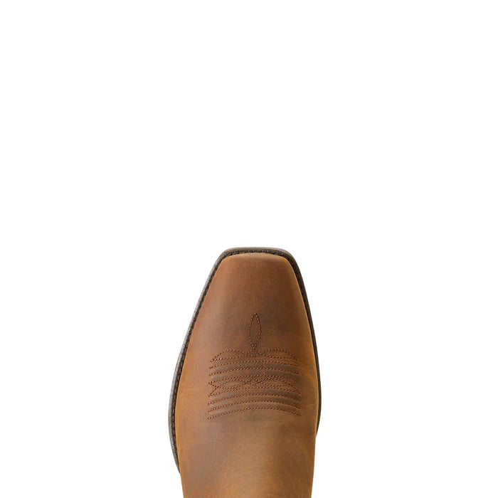 Distressed Tan Booker Square Toe Western Boot