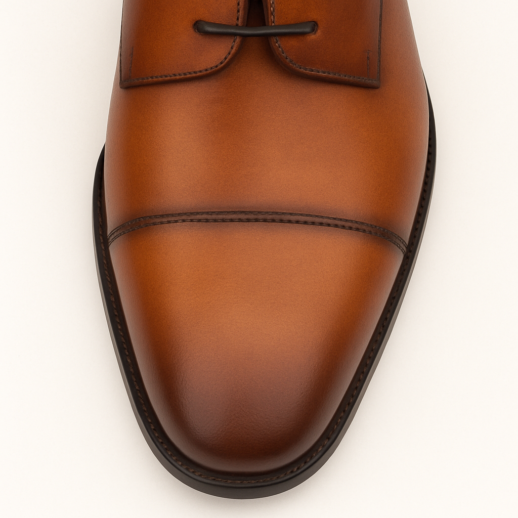 Mezlan Republic Calfskin Cap Toe Blucher in Tan
