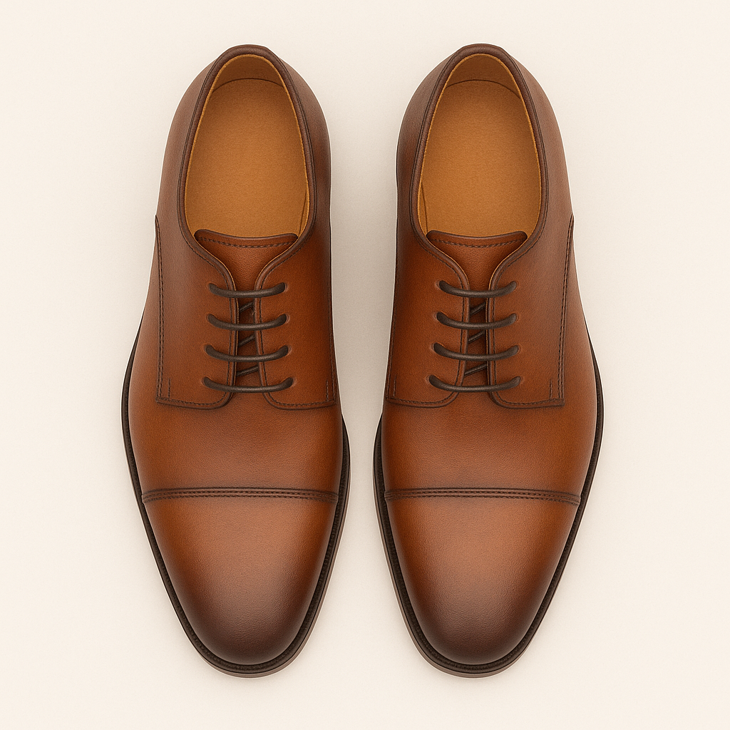 Mezlan Republic Calfskin Cap Toe Blucher in Tan