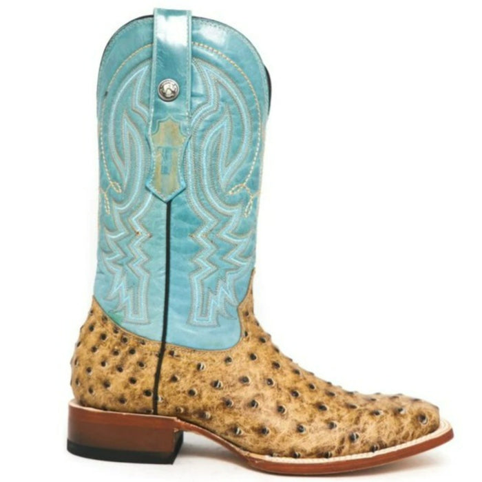 Men's Cooper Print Ostrich Square Toe Boots Matte Rustic Orix