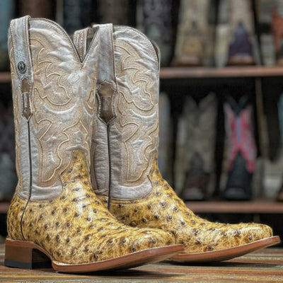 Men's Dutton Print Ostrich Square Toe Boots Rustic Orix