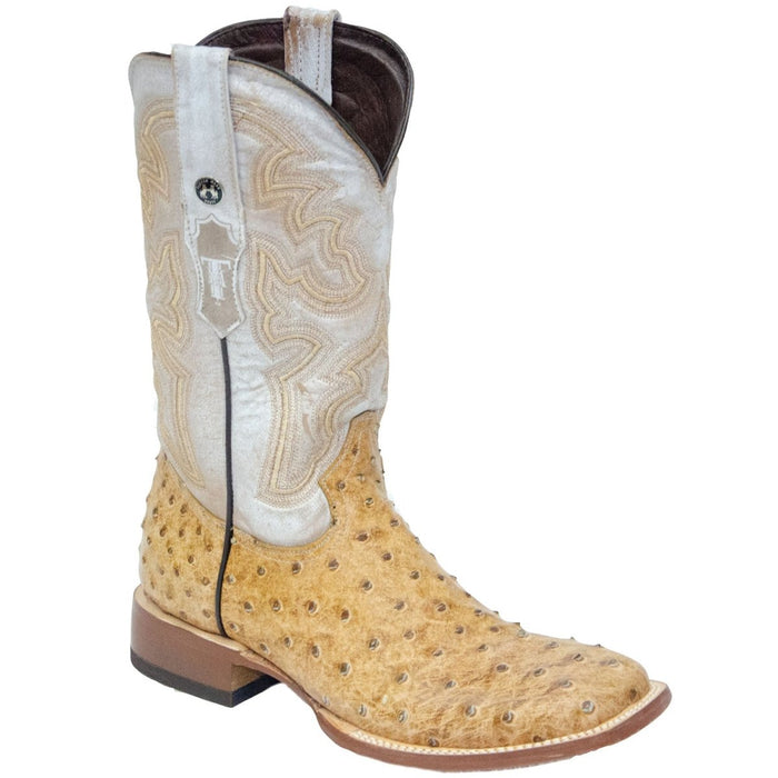 Men's Dutton Print Ostrich Square Toe Boots Rustic Orix: