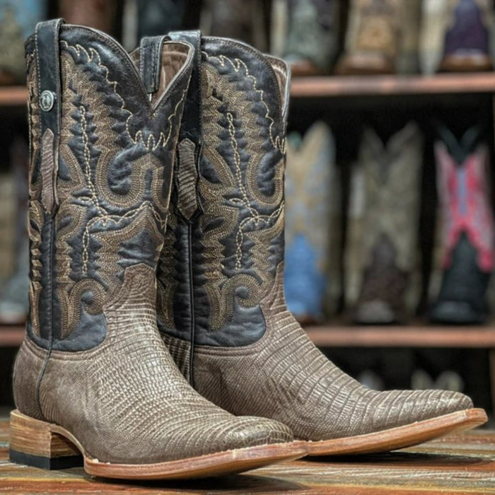 Men's San Marcos Genuine Smooth Ostrich Square Toe Boots Saddle