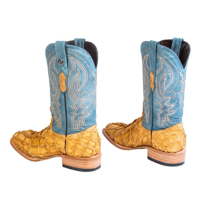 Men's Genuine Monster Fish Square Toe Boots Buttercup