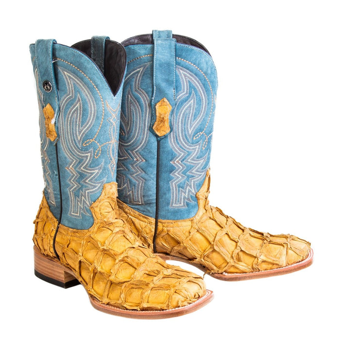 Men's Genuine Monster Fish Square Toe Boots Buttercup