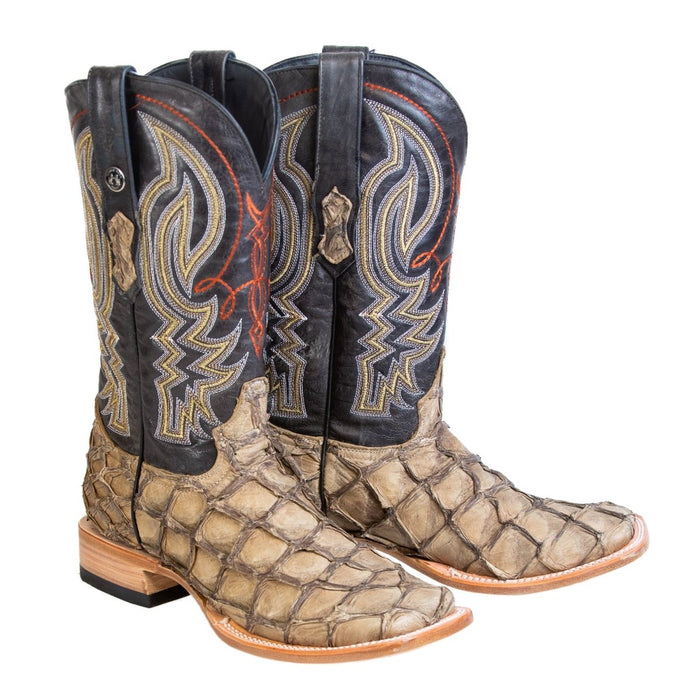 Men's Genuine Monster Fish Square Toe Boots Oryx