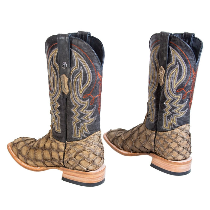Men's Genuine Monster Fish Square Toe Boots Oryx