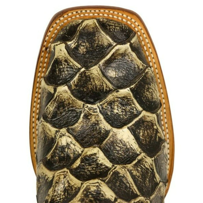 Men's LaGrange Print Monster Fish Square Toe Boots Brown