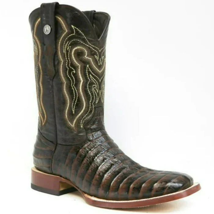 Marshall Print Caiman Tail Square Toe Boots