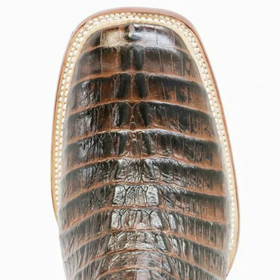 Marshall Print Caiman Tail Square Toe Boots