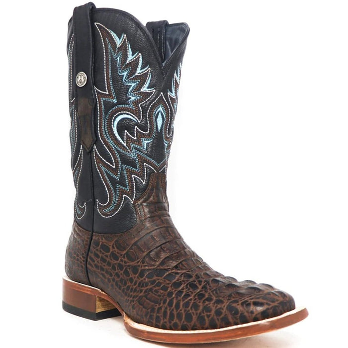 Men's Hudson Square Toe Caiman Print Boots