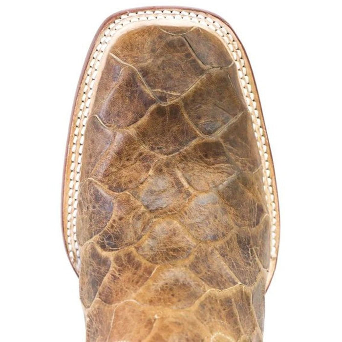 Men's Print Monster Fish Square Toe Boots Honey