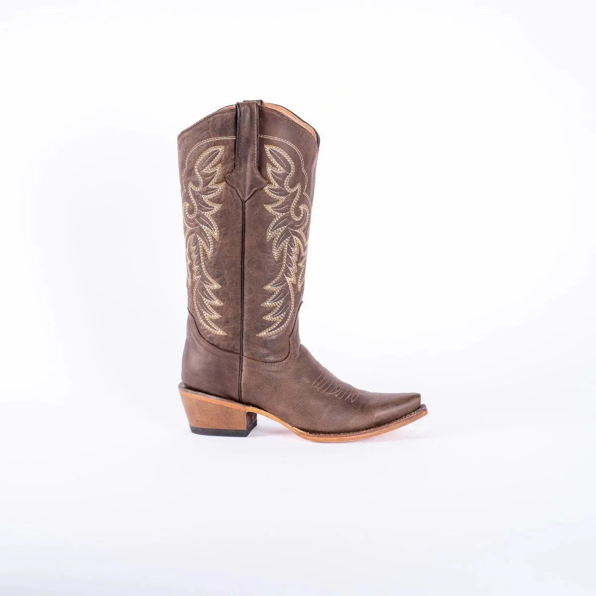 Tanner Mark Women's Classic Calf Snip Toe Leather Boots Brown