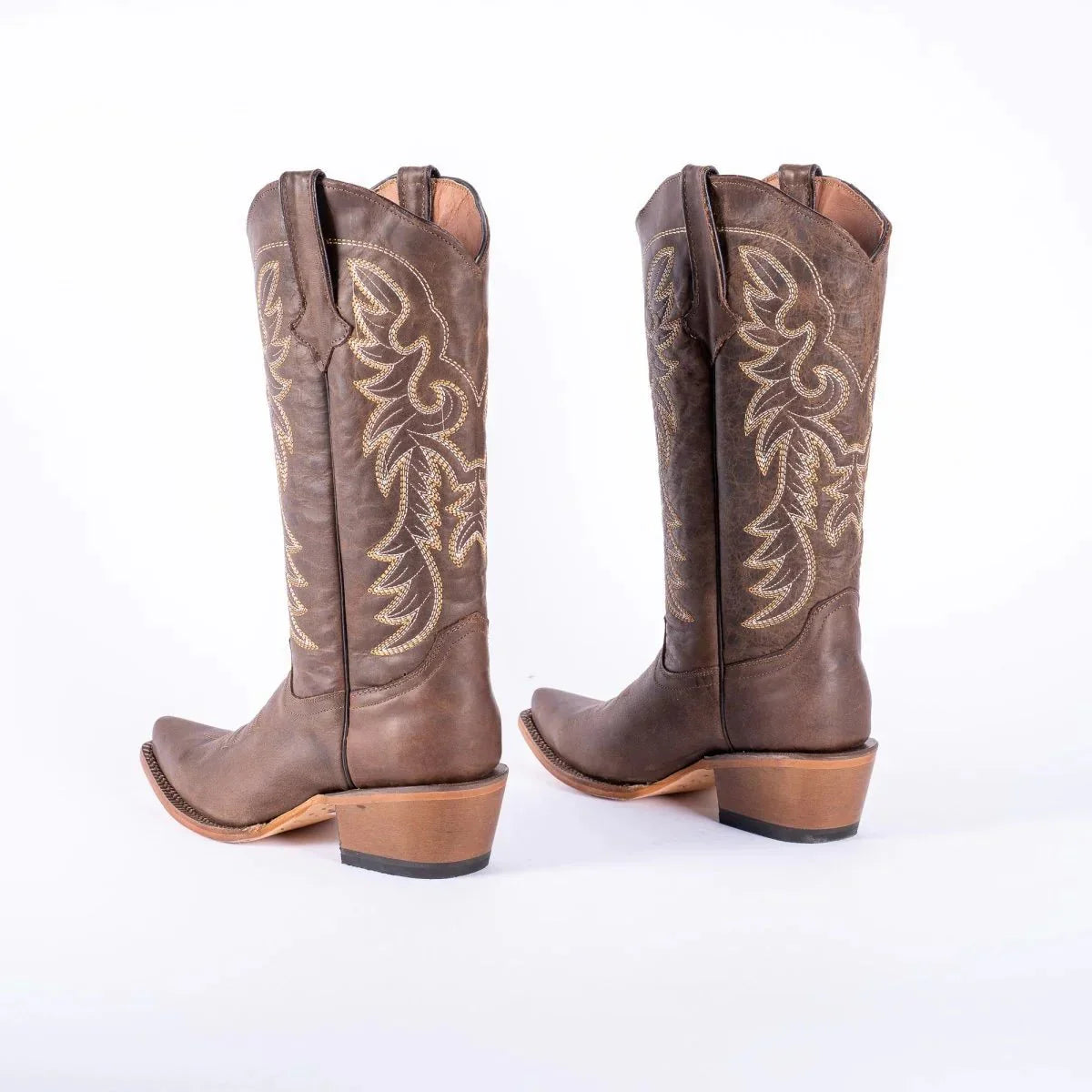 Tanner Mark Women's Classic Calf Snip Toe Leather Boots Brown