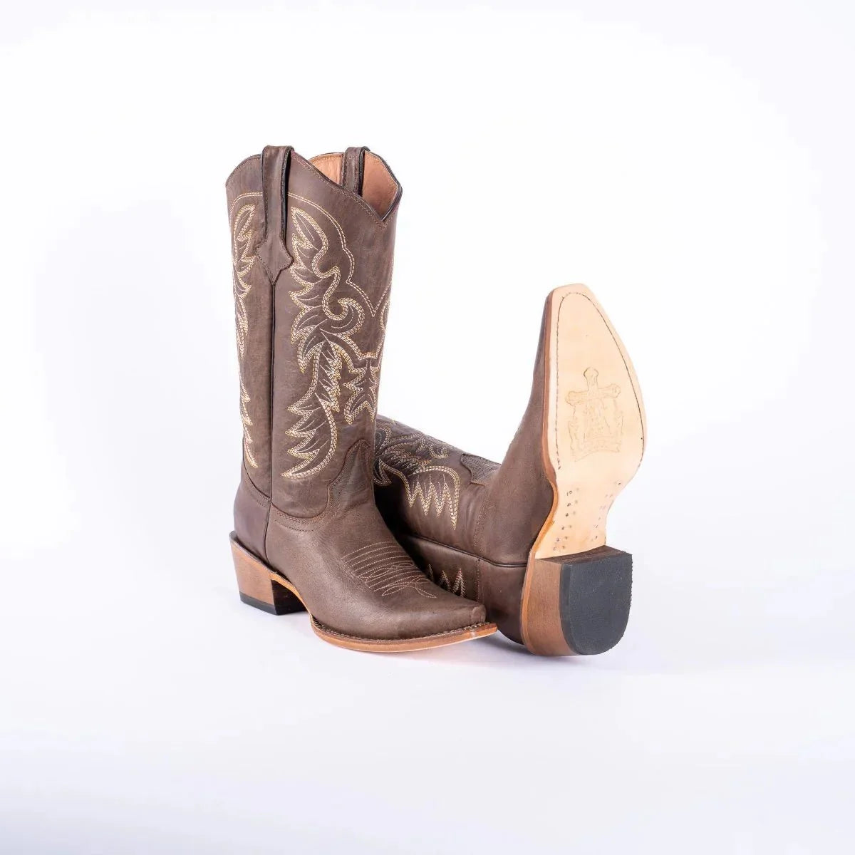 Tanner Mark Women's Classic Calf Snip Toe Leather Boots Brown