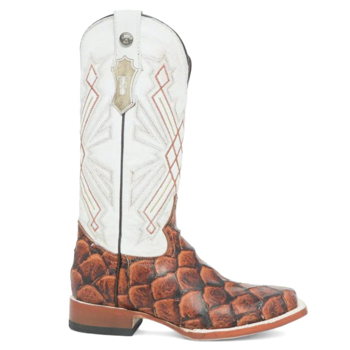Women's 'Rita Ballou' Ostrich Print Square Toe Boots Black