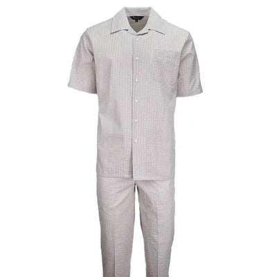 Tan Seersucker 2pc Set by Alligator Warehouse