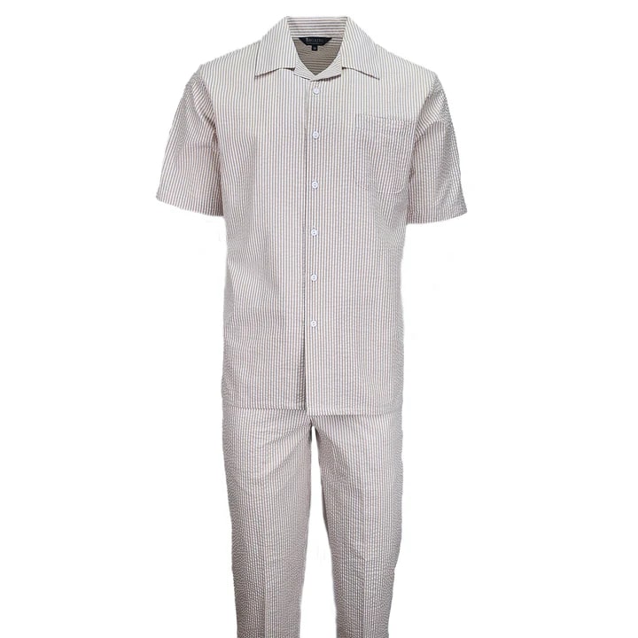 Tan Seersucker 2pc Set by Alligator Warehouse