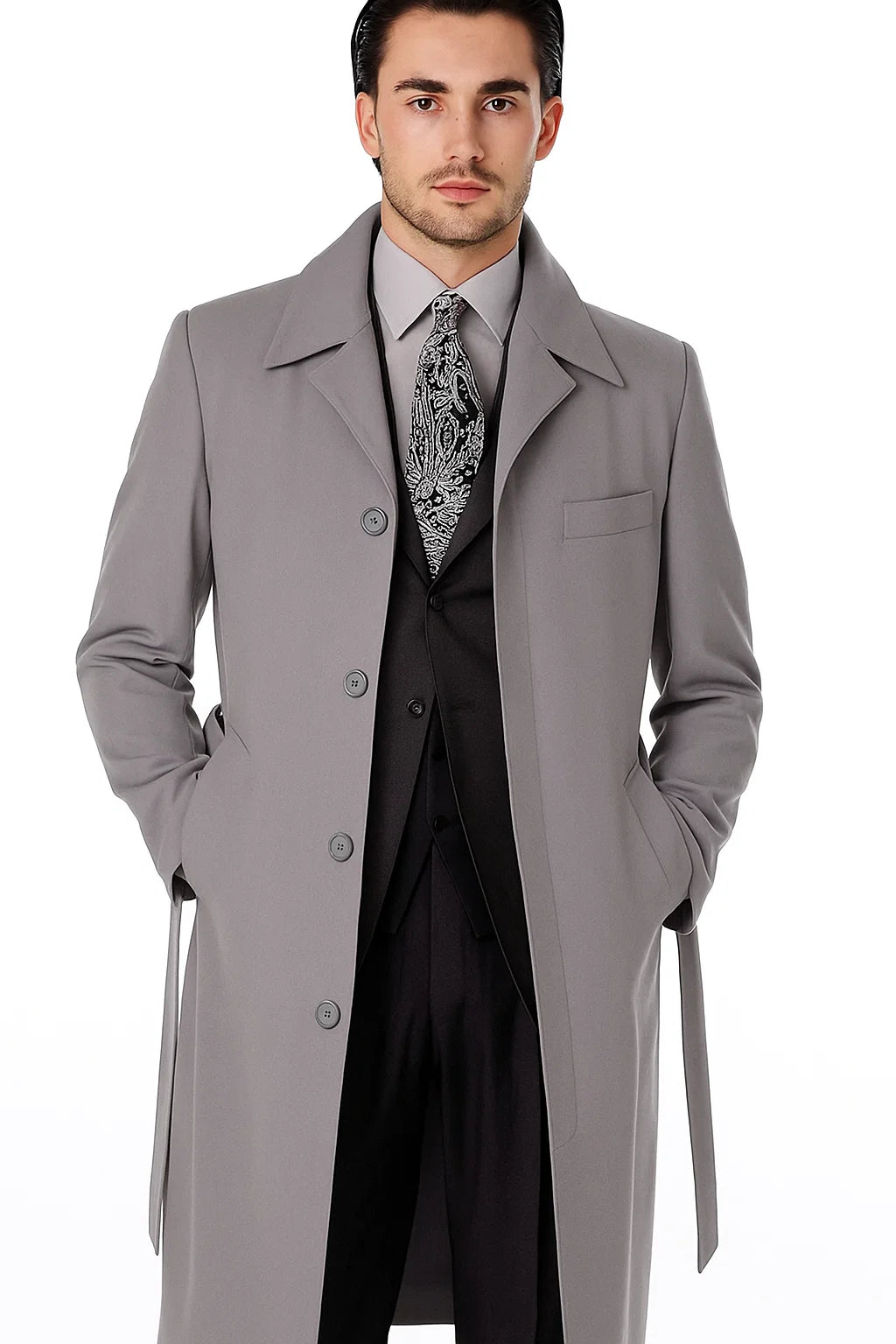 Men's Full Length Overcoat – Classic Winter Long Top Coat