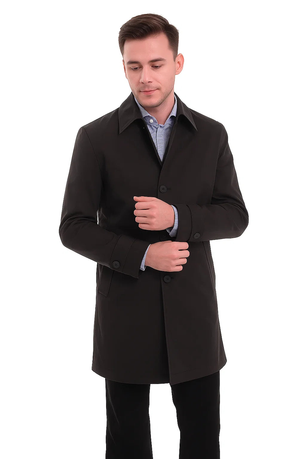 Men's Trenchcoat Solid Black