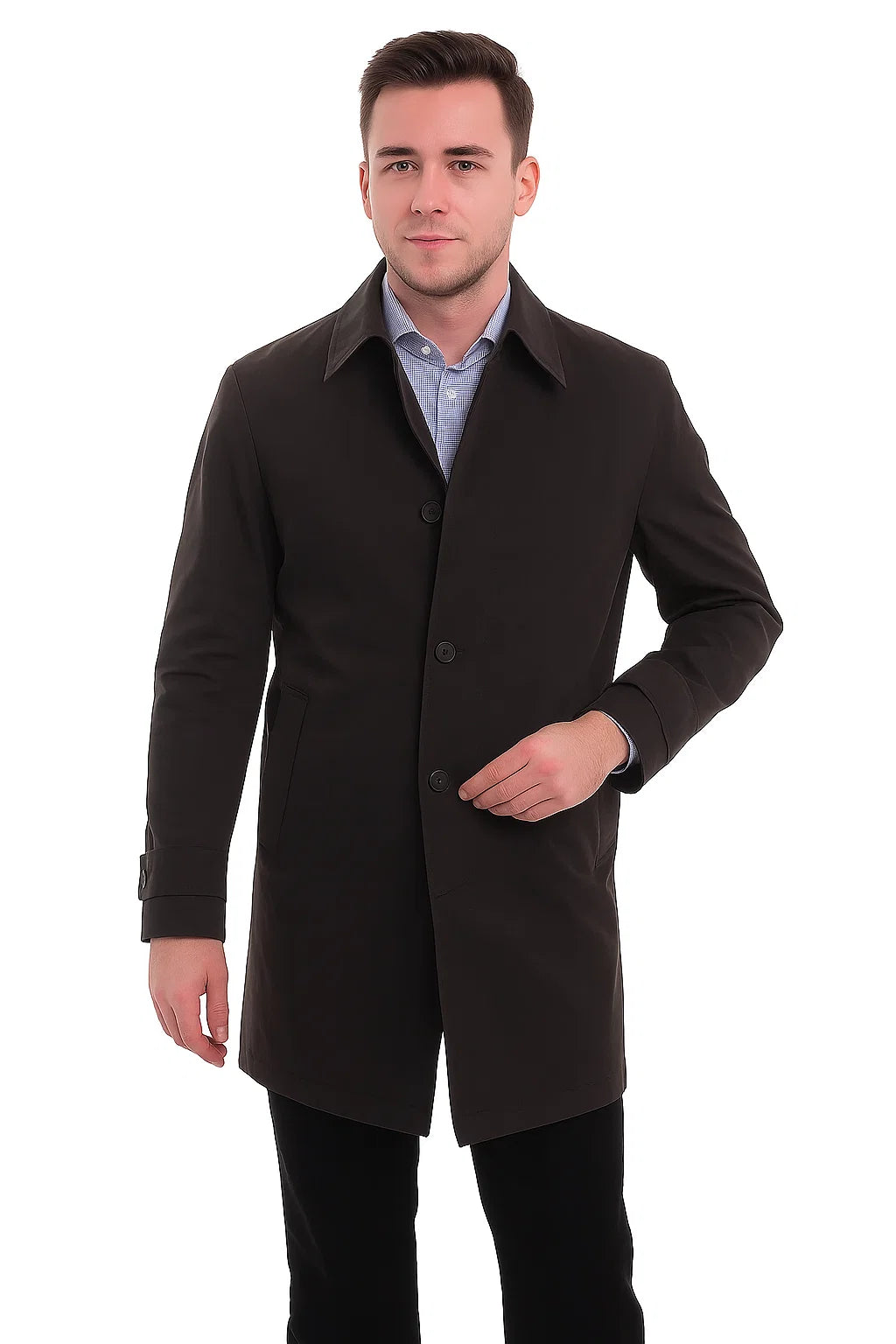Men's Trenchcoat Solid Black