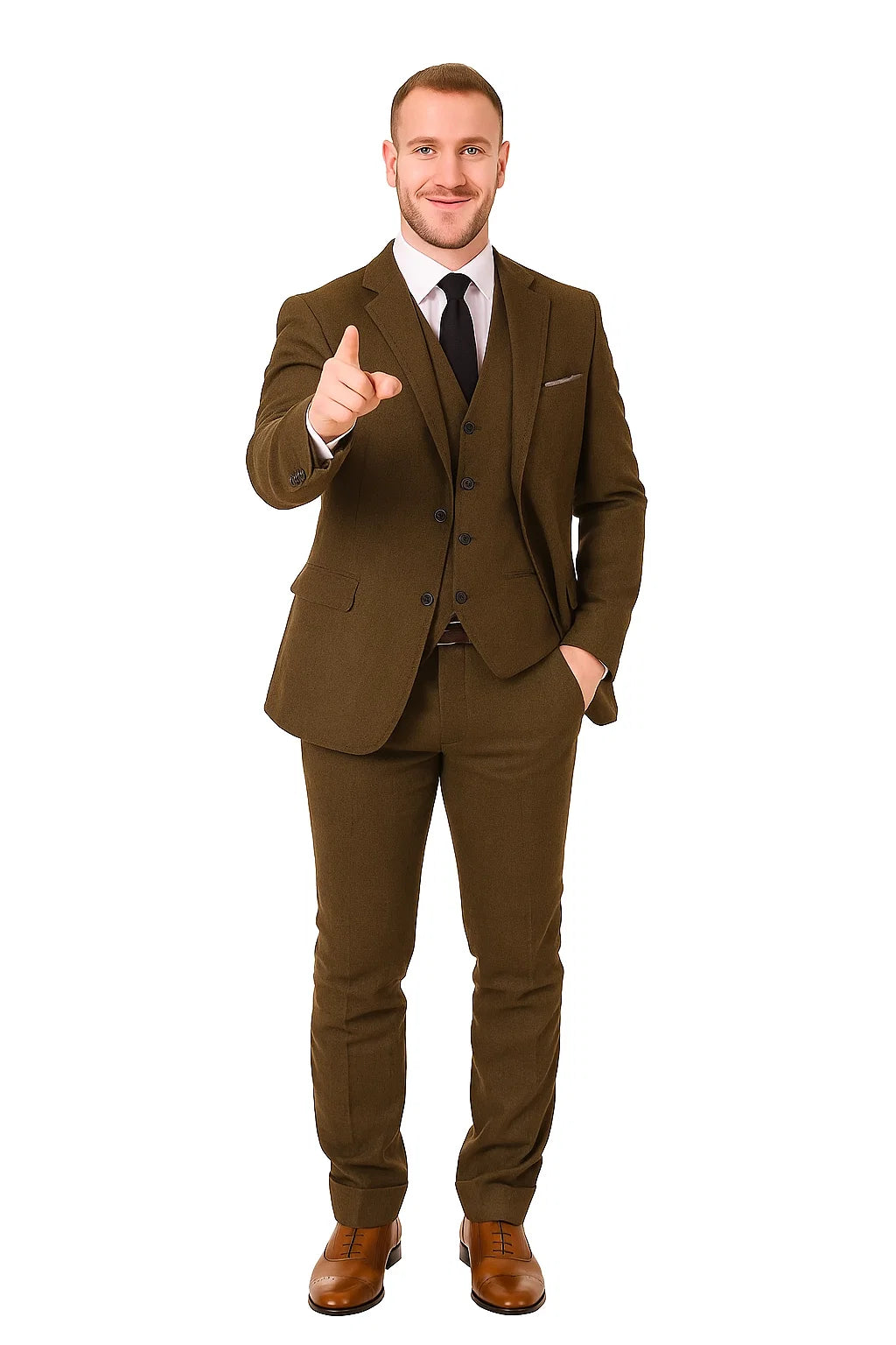 Men's Cognac Peaky Blinders Fashion Clothing Suit