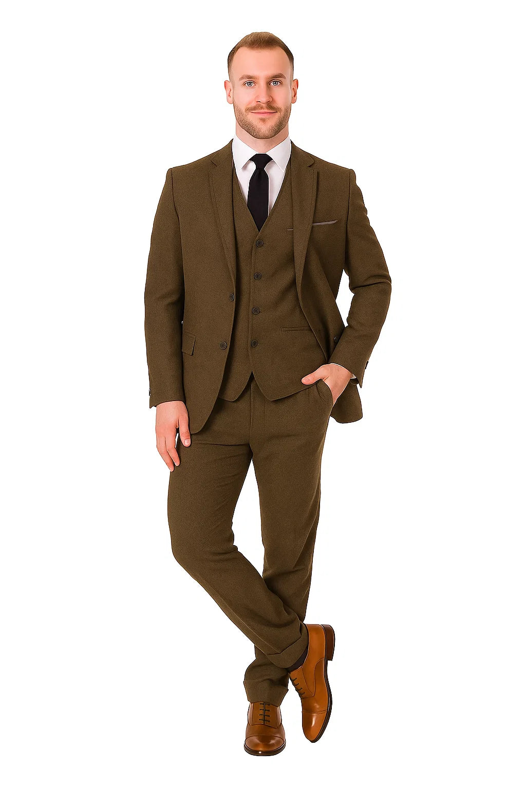 Men's Cognac Peaky Blinders Fashion Clothing Suit