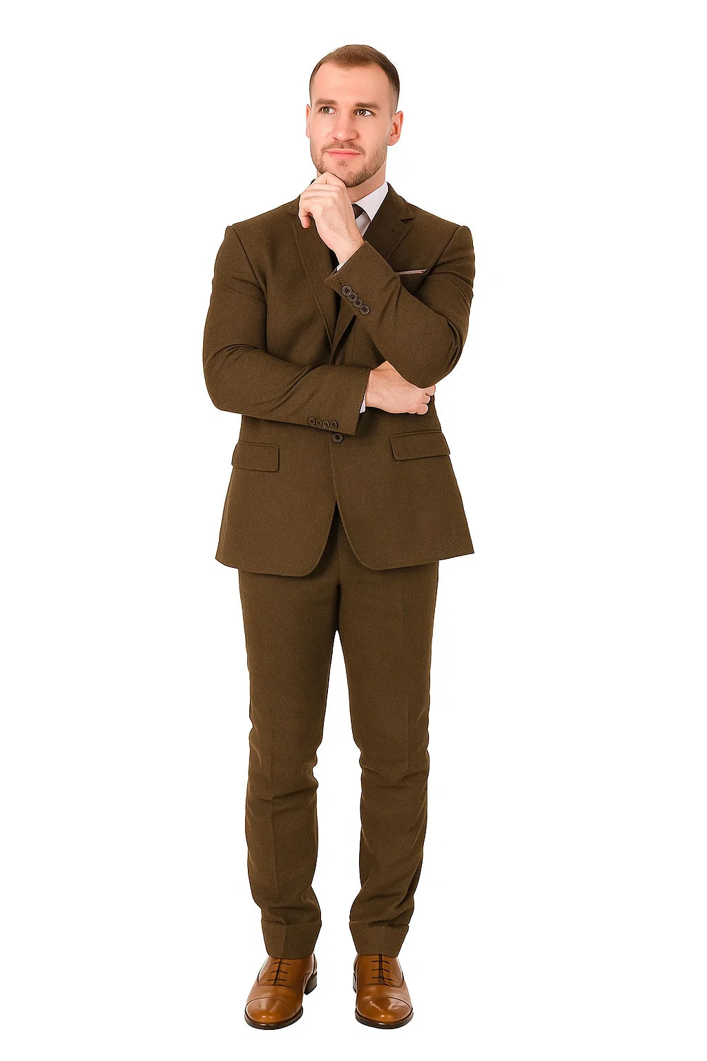 Men's Cognac Peaky Blinders Fashion Clothing Suit