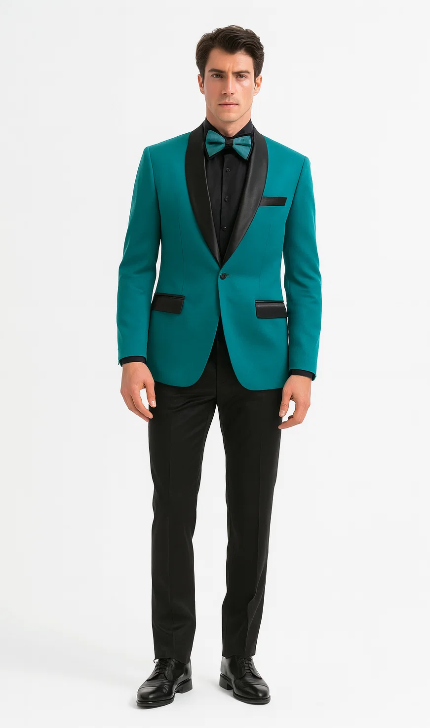 Teal Velvet Tuxedo Jacket with Shawl Lapel – Slim Fit