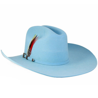 Texana Mujer 100X Azul Cielo con Plumas