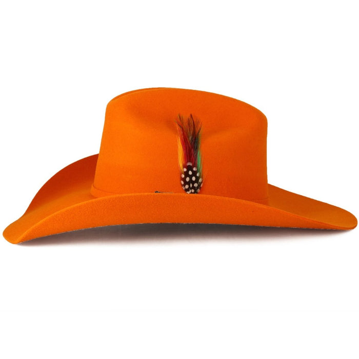 Texana Vaquera Naranja 100X con Plumas para Mujer