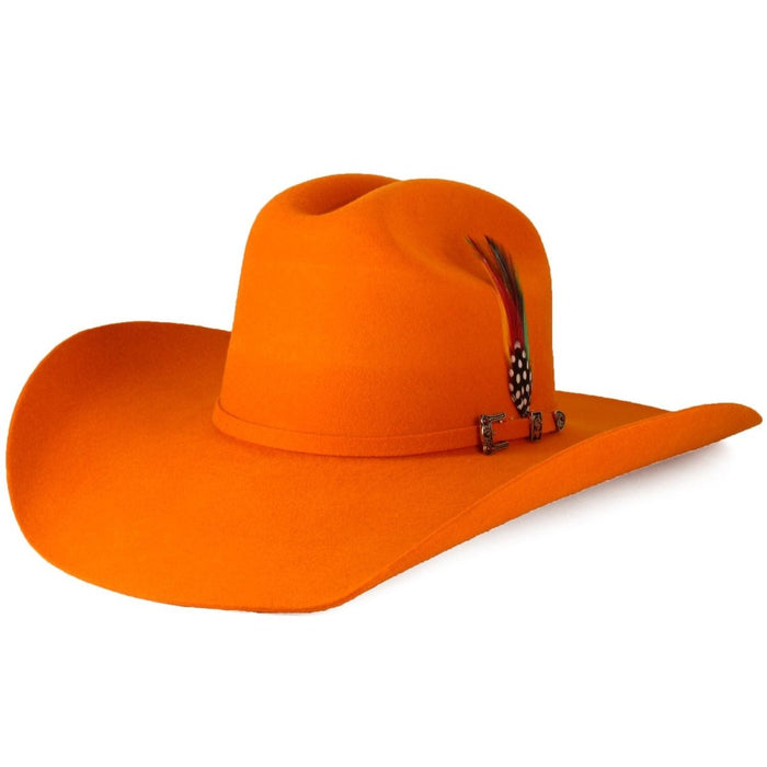 Texana Vaquera Naranja 100X con Plumas para Mujer