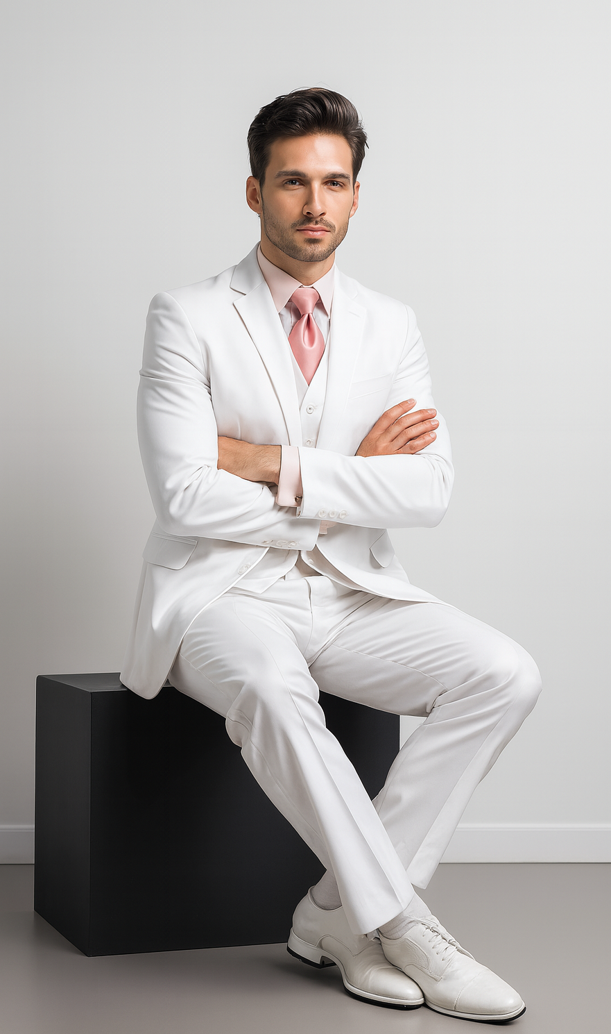three piece suit - Pure White
