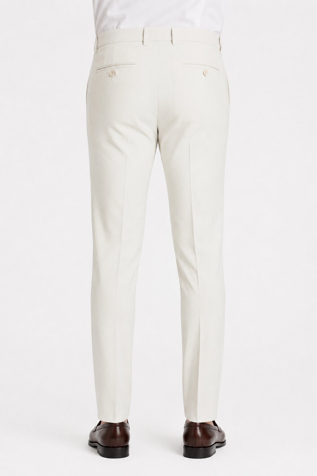 Offwhite Flat Front Wool Pant by Tiglio Luxe