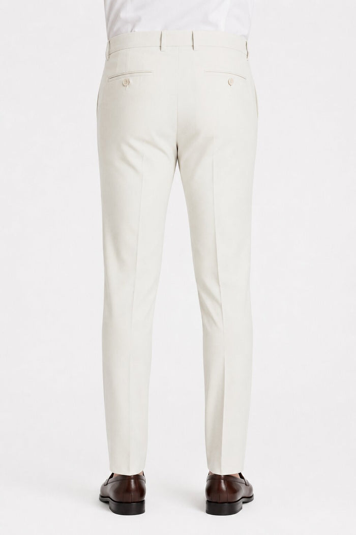 Offwhite Flat Front Wool Pant by Tiglio Luxe