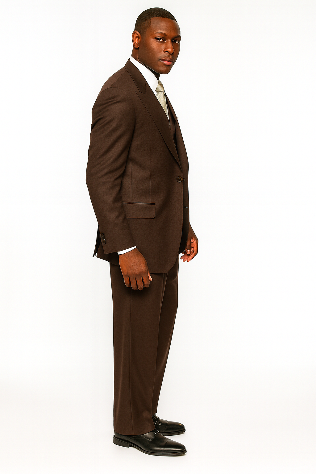 Tiglio Rosso Brown Wool 3 Piece Suit