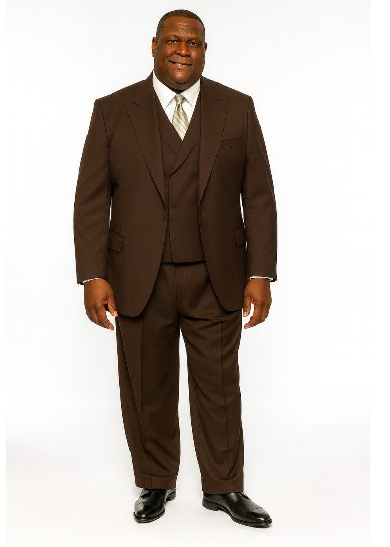 Tiglio Rosso Brown Wool 3 Piece Suit