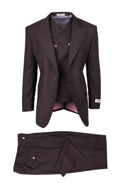 Tiglio Rosso Brown Wool 3 Piece Suit