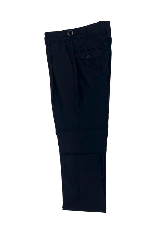 Tiglio Luxe Marbella Black Wool Semi-Wide Pants