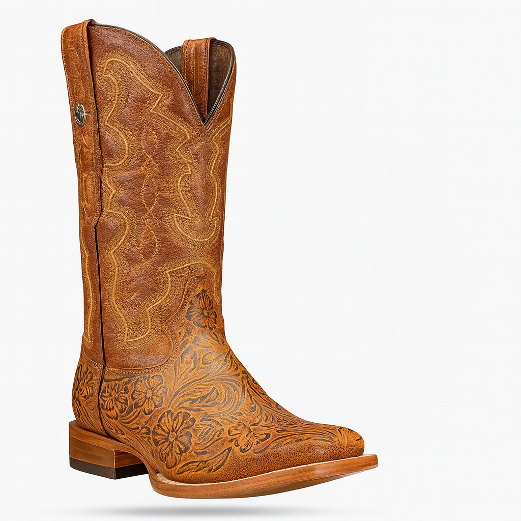 Hand Tooled Cowboy Boots Print