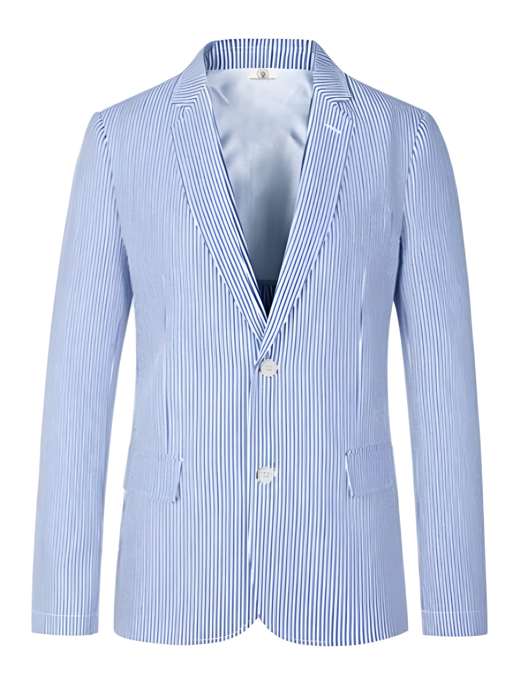 2 Button Flat Front Pants Regular Fit Side Vented Lavender Seersucker suit