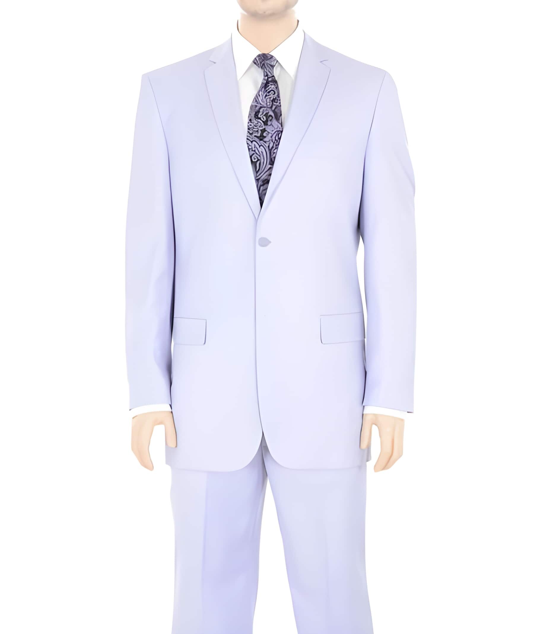 Two Button Suit Basic Solid Plain Lilac Lavender Purple pastel color