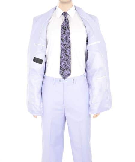 Two Button Suit Basic Solid Plain Lilac Lavender Purple pastel color